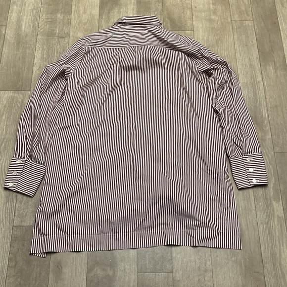 Womens J.Jill Silk Cotton Blend‎ Button Down Stripe Long Sleeve Tunic Dress - Picture 2 of 8